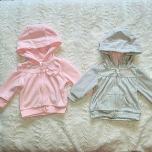 Pair of Carter's Fleece Sweatshirt with Hood Newborn